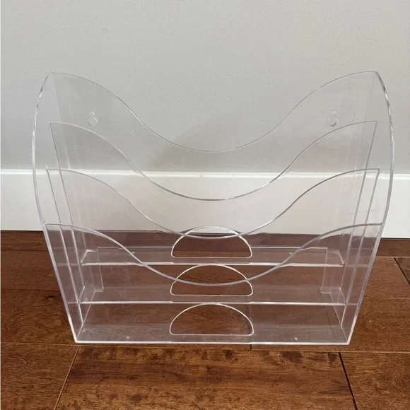 Clear Acrylic 3-Tier Desk Organizer / File Holder – Modern Office Storage - Picture 1 of 1